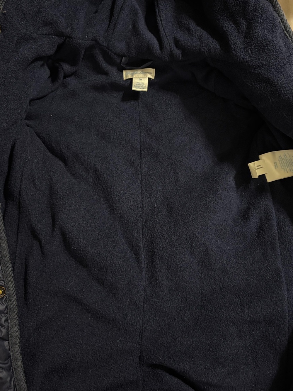 Ralph Lauren Polo Size 3M Baby Snowsuit Navy Blue Quilted Bunting - Picture 6 of 13